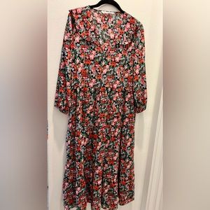 Zara floral midi dress size Medium